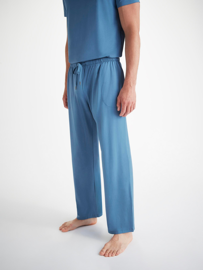 Men's Lounge Pants Basel Micro Modal Stretch Steel Blue 1