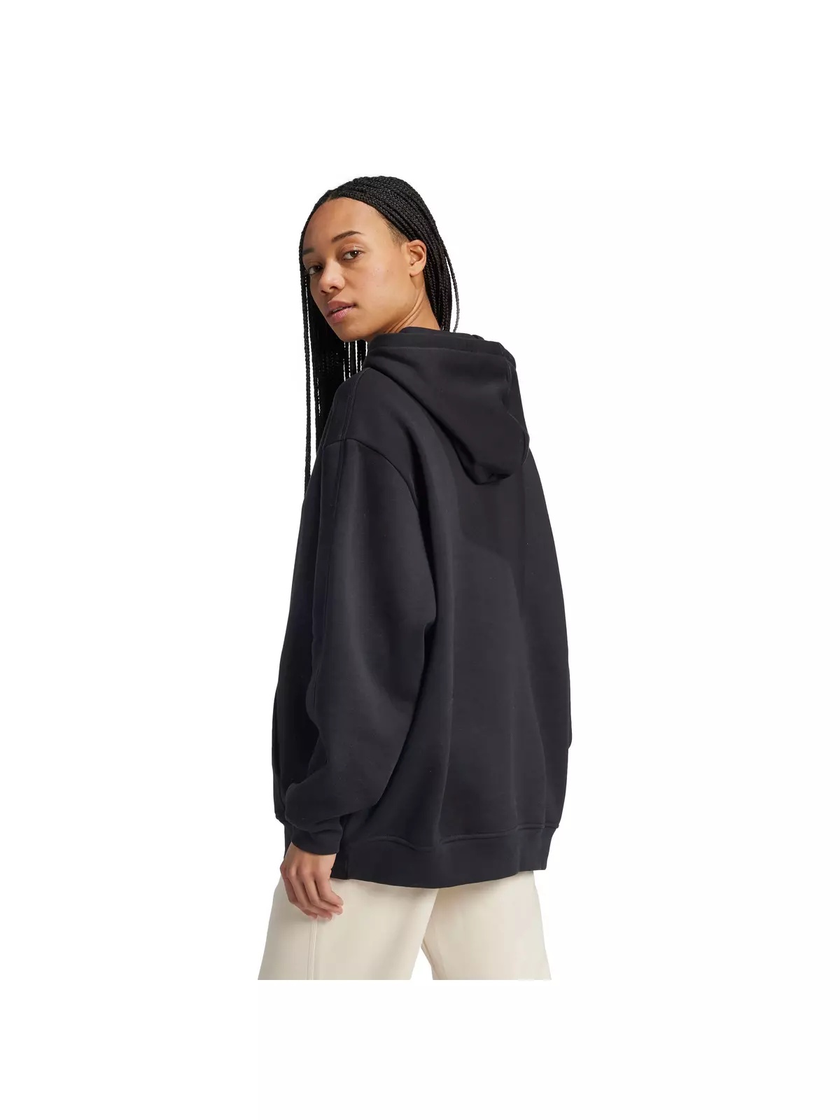 Women's Originals Essentials Oversized Fleece Hoodie - Black - 2