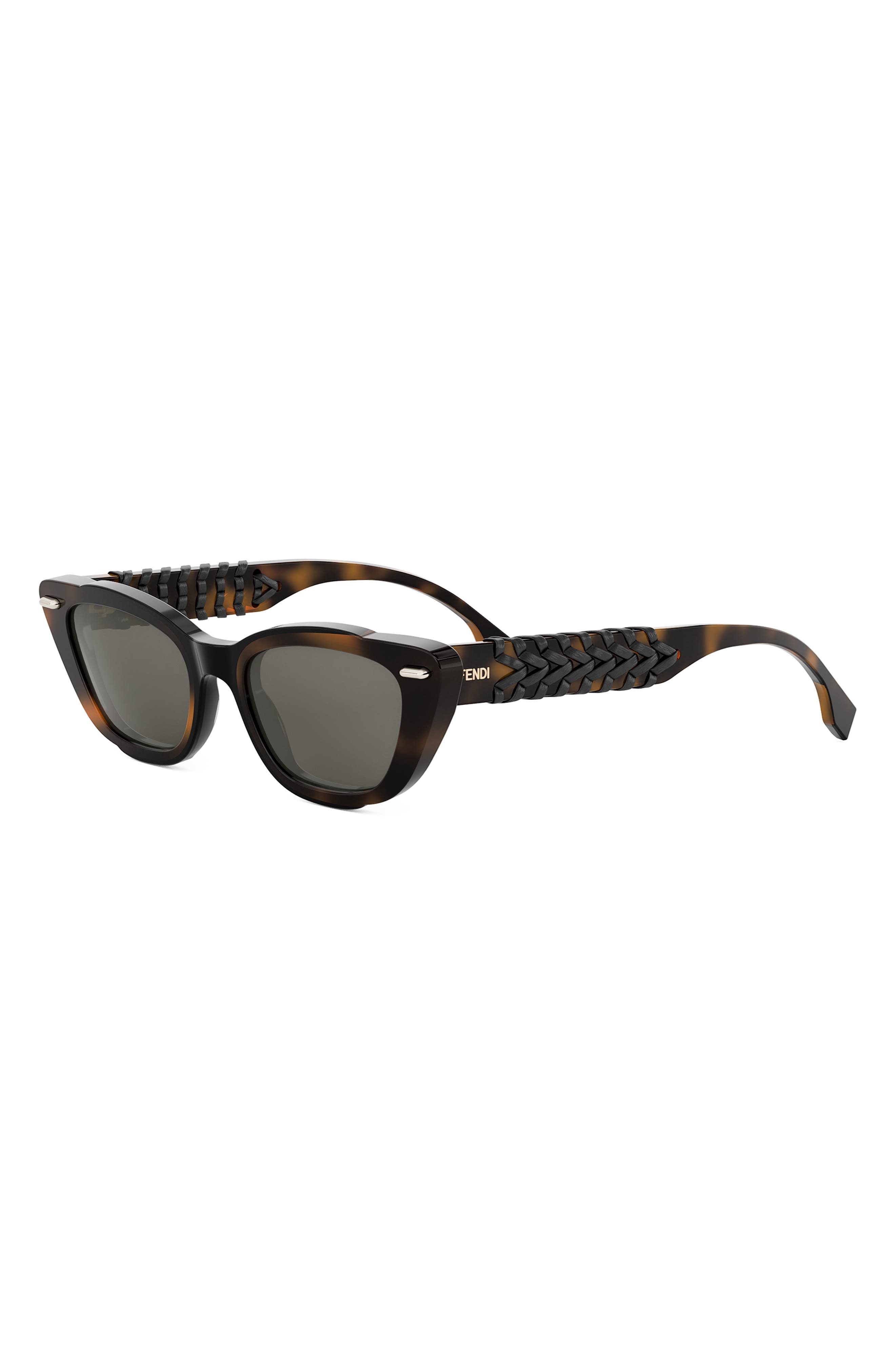 Fendi Interlace Cat Eye Sunglasses in Blonde Havana /Smoke at Nordstrom - 2