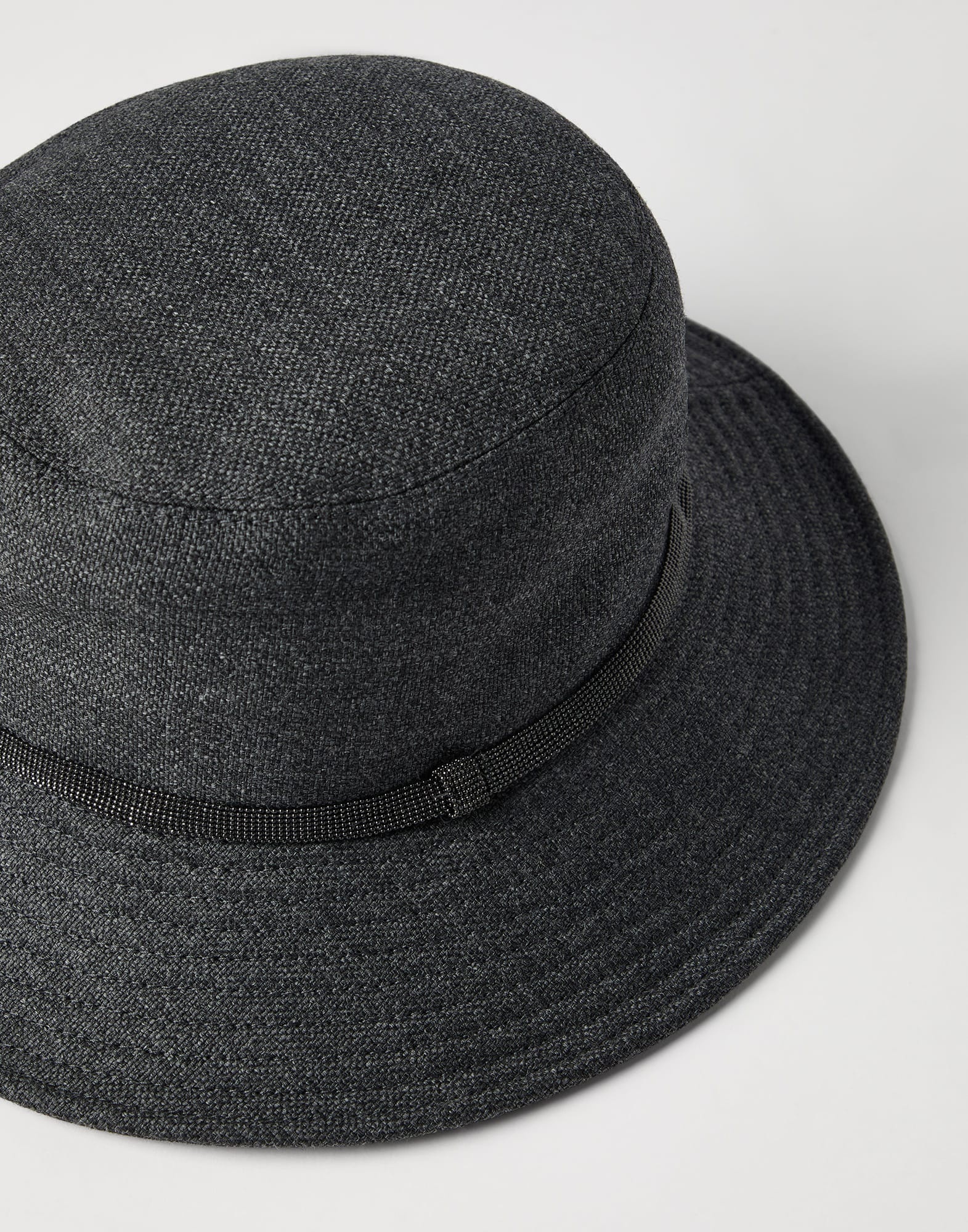Virgin wool bucket hat with shiny band - 2