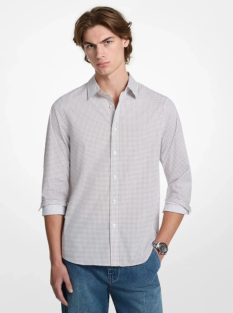 Printed Stretch Cotton Shirt - 1