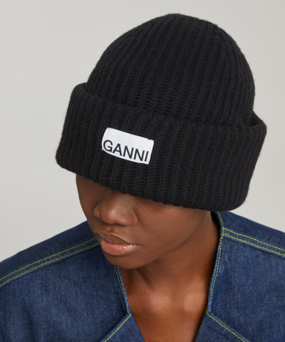 GANNI Ribbed Knit Beanie Hat outlook