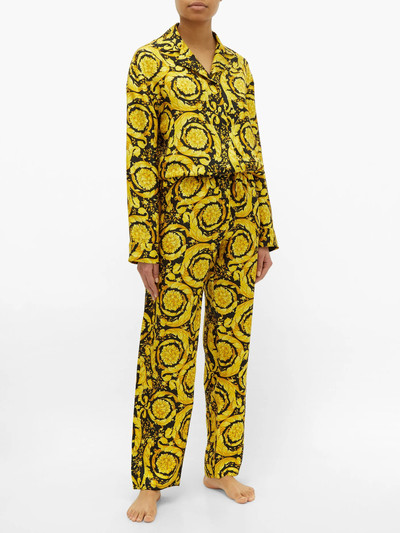 VERSACE Baroque-print silk-twill pyjama shirt outlook