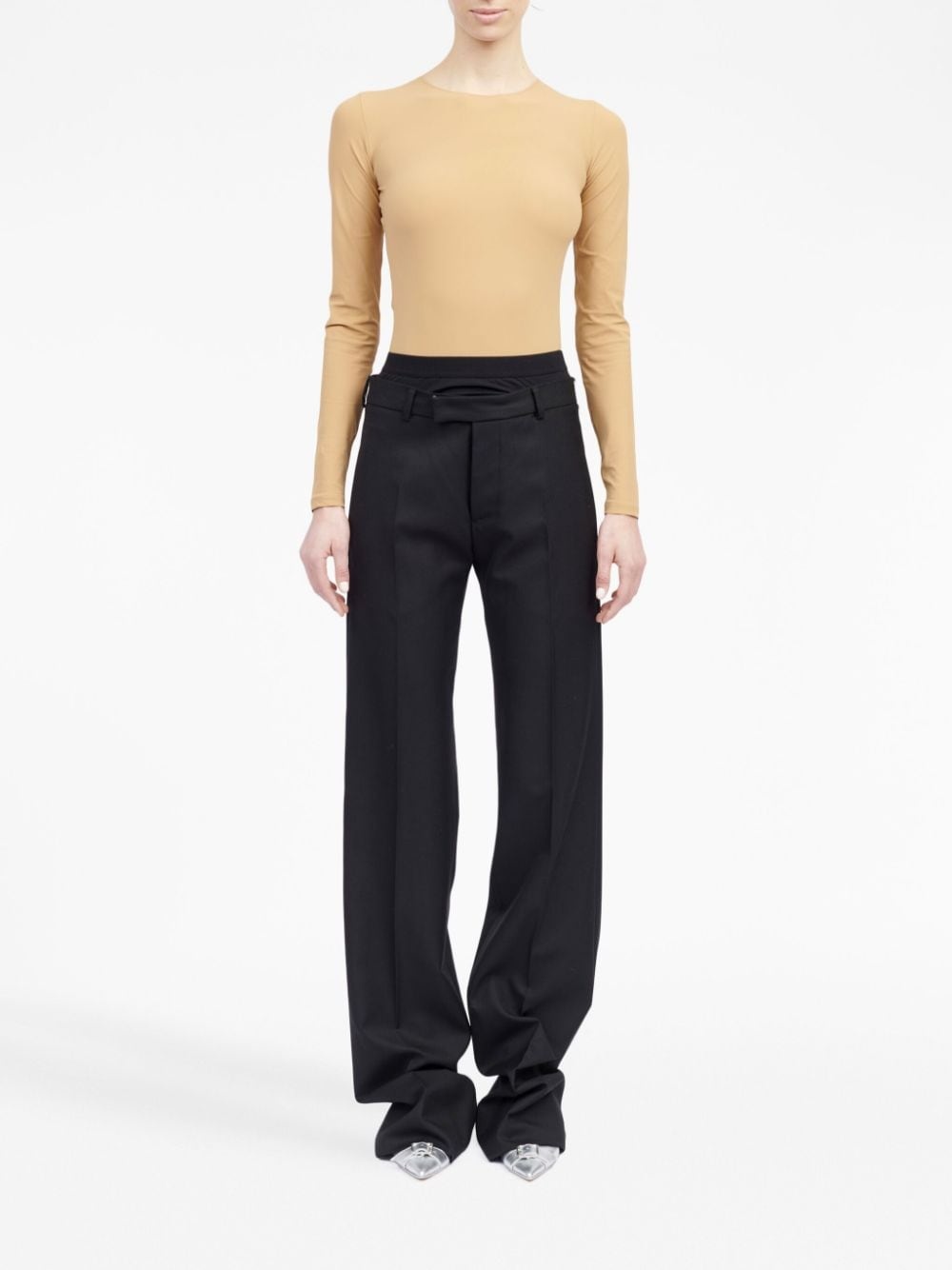 double-layer straight-leg trousers - 2