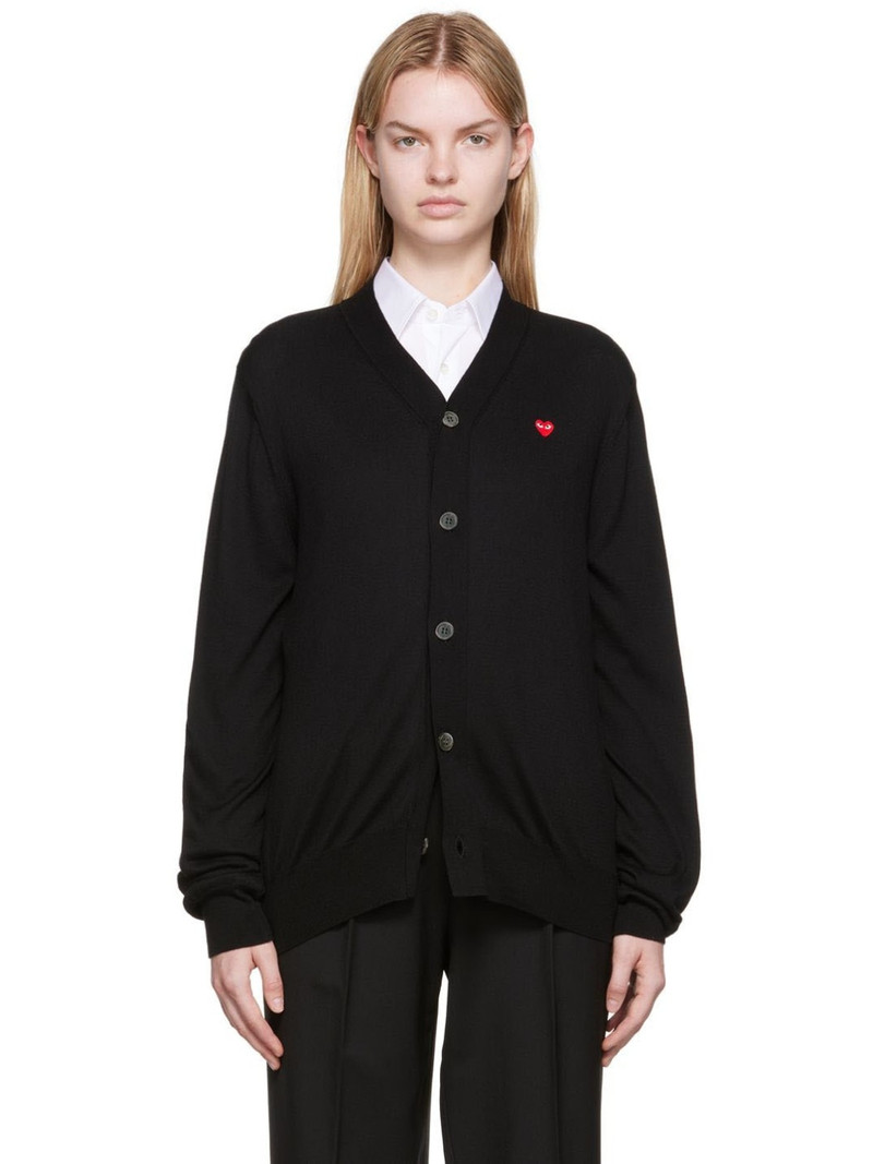Black Small Heart Patch Cardigan 1
