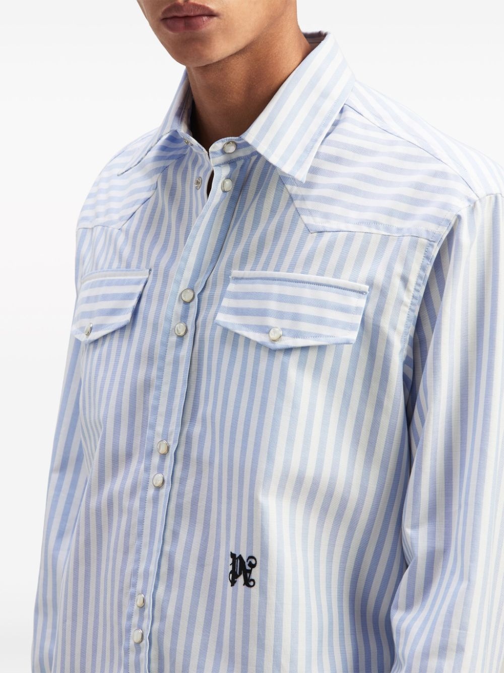 Monogram striped cotton shirt - 6