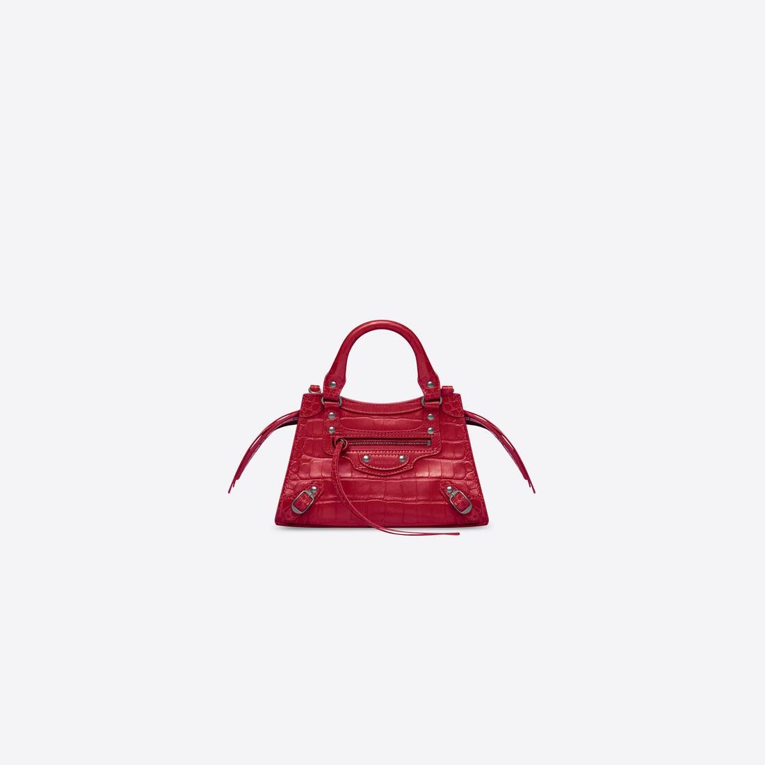 Women's Neo Classic Mini Handbag Crocodile Embossed in Dark Red - 1