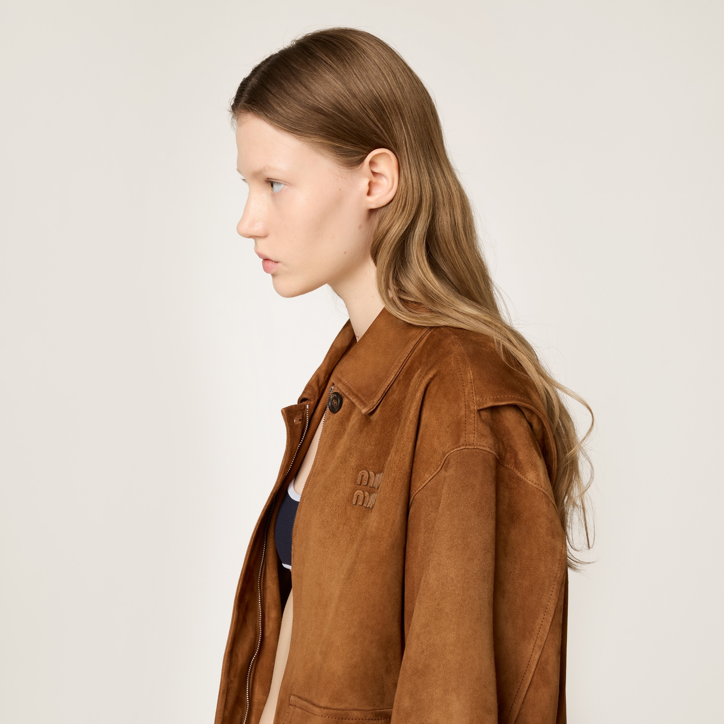 Suede blouson jacket - 4