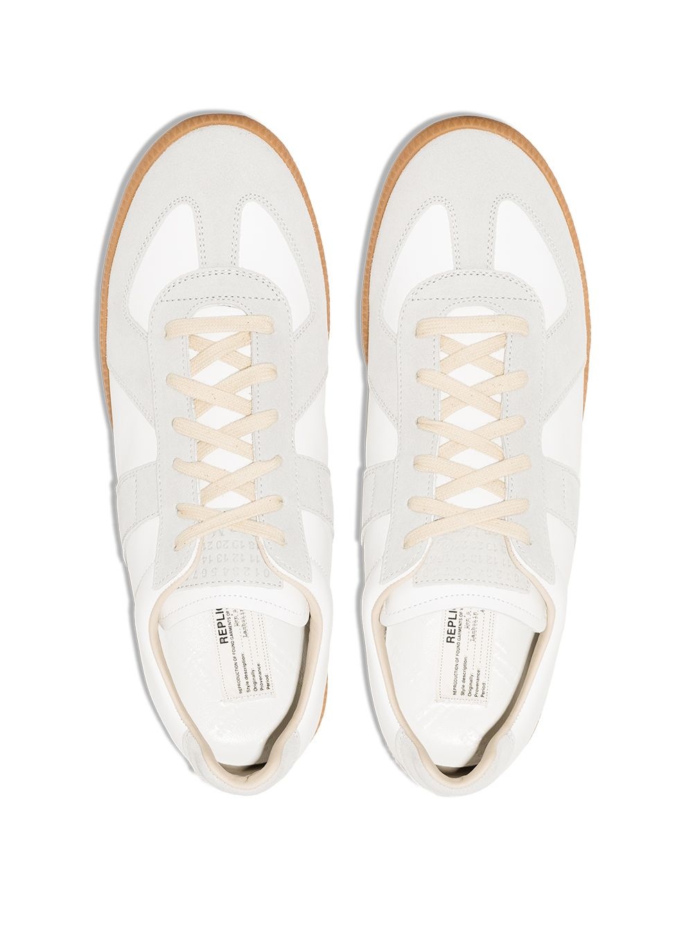 panelled lace-up sneakers - 4