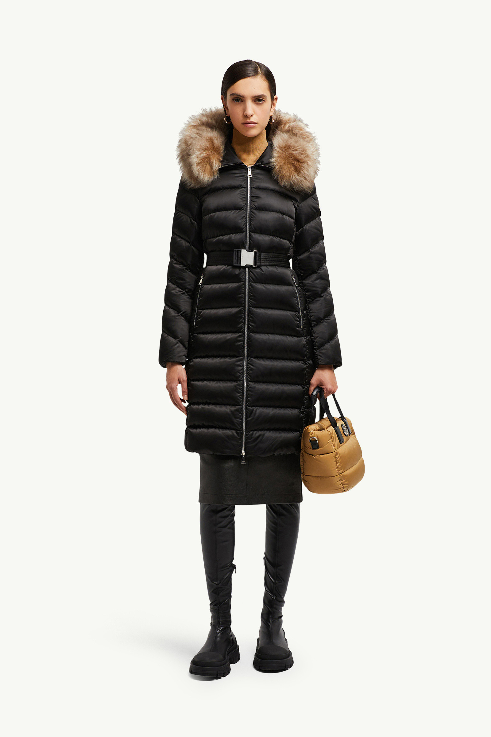 Leersie Hooded Shearling-Trimmed Long Down Jacket - 2