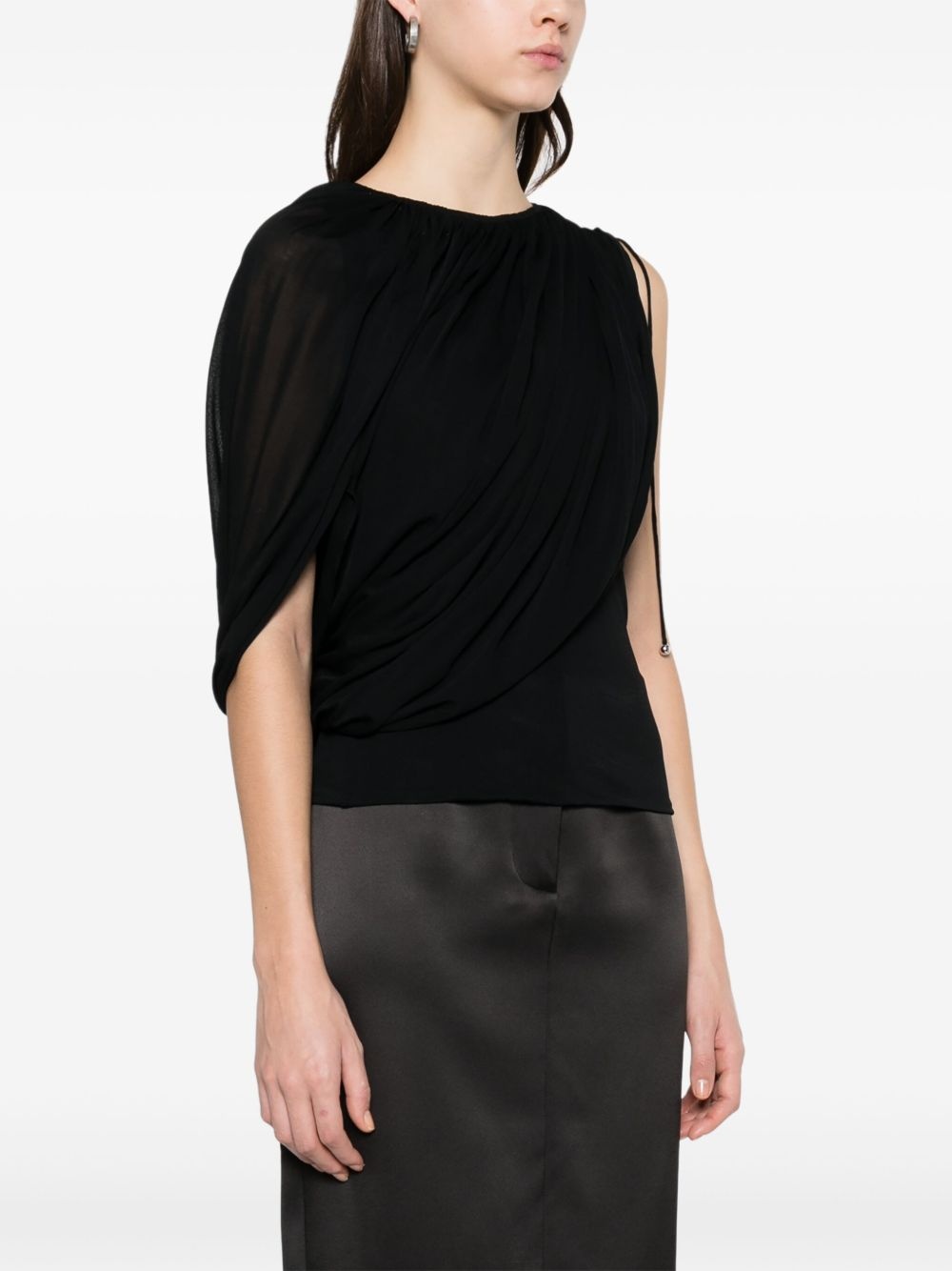 draped jersey top - 3