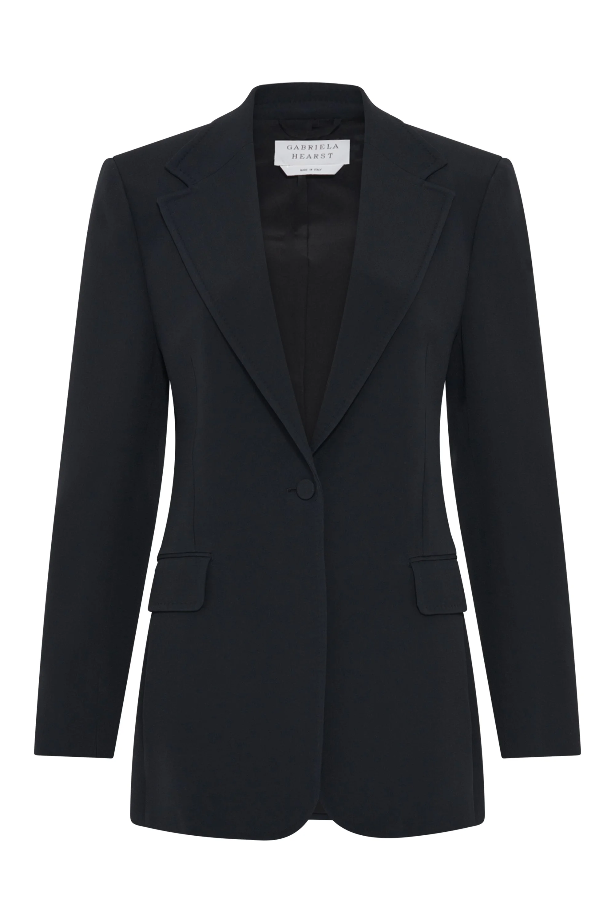 Orren Blazer in Black Silk Wool Cady - 1