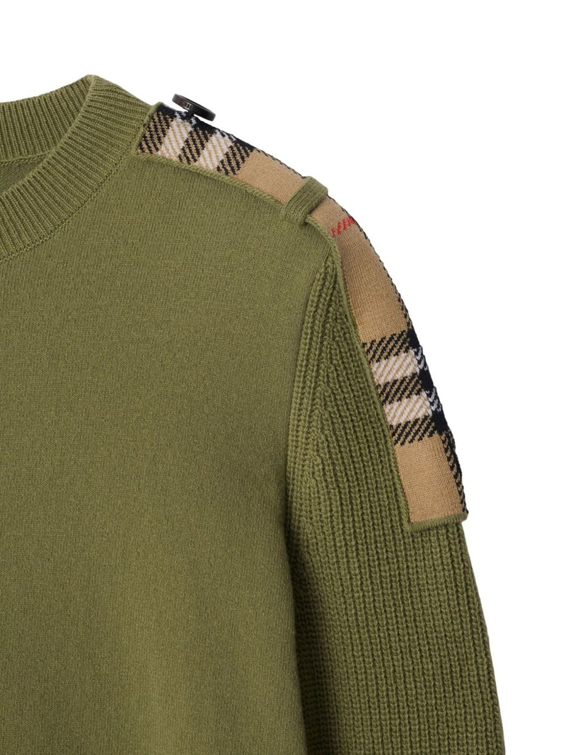 checked-epaulettes sweater 5