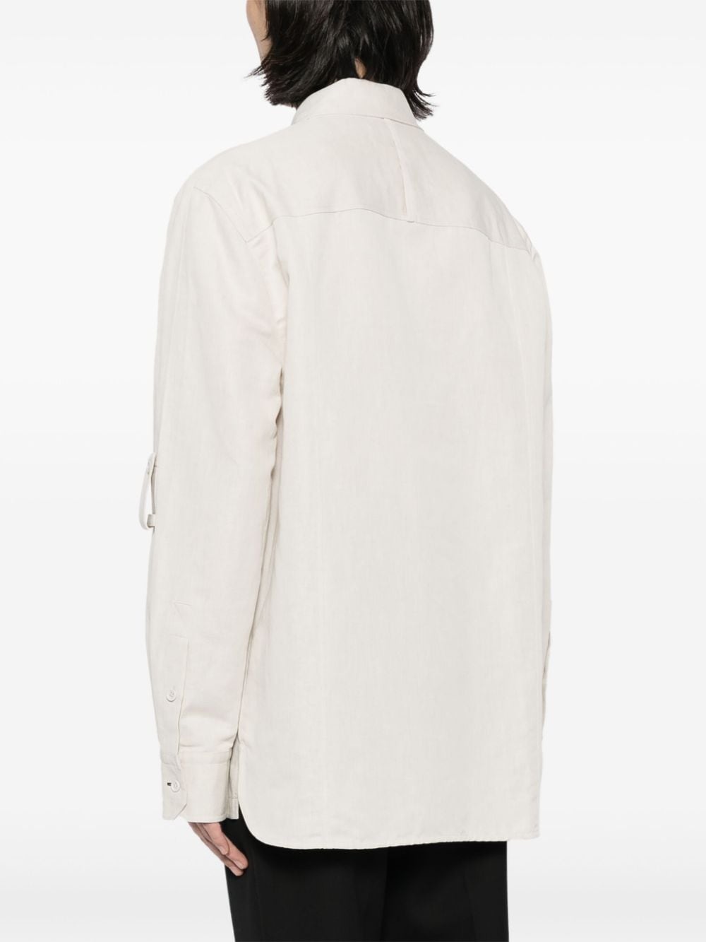 cotton-linen twill shirt - 4