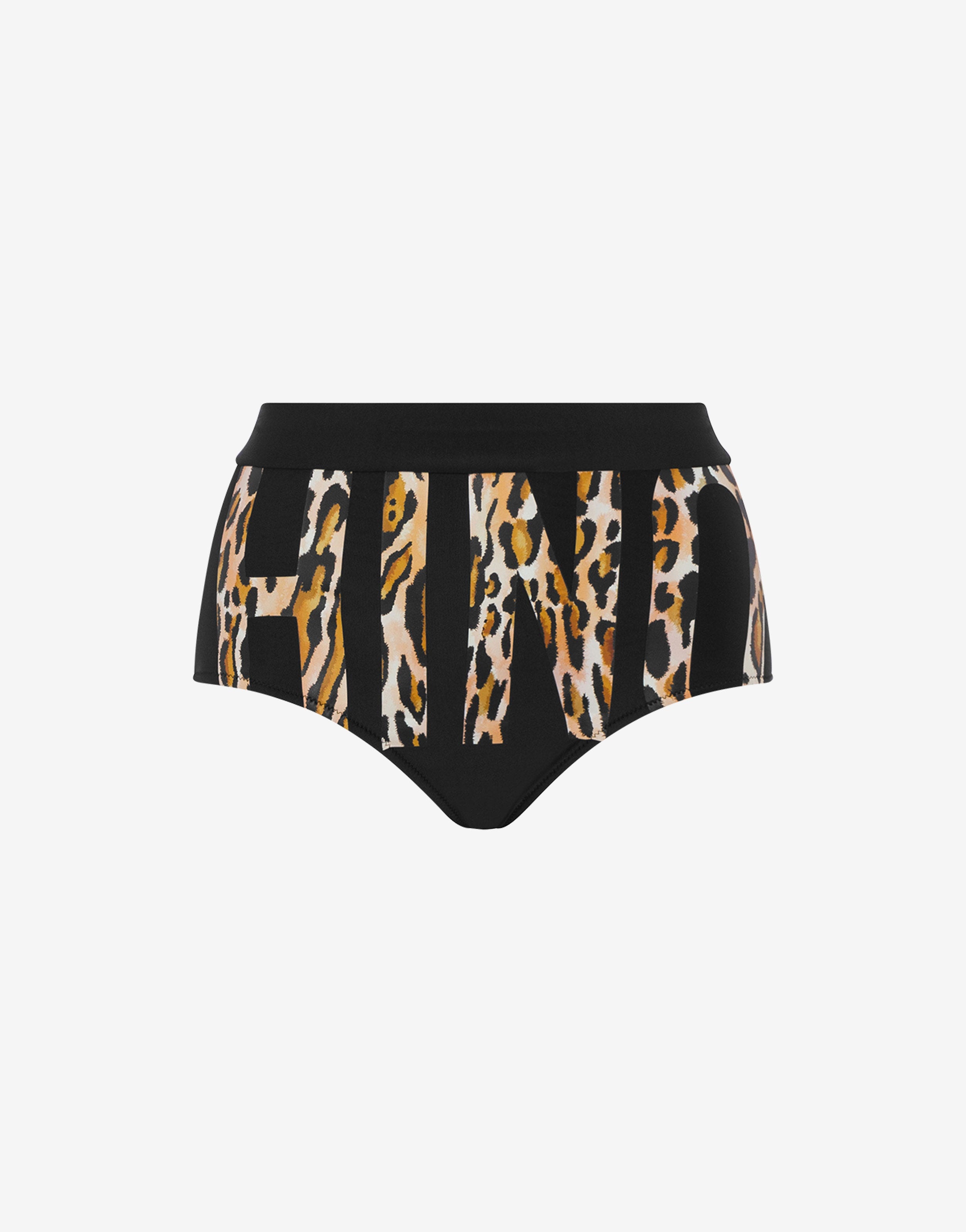 LEOPARD LOGO PRINT BIKINI BOTTOMS - 1