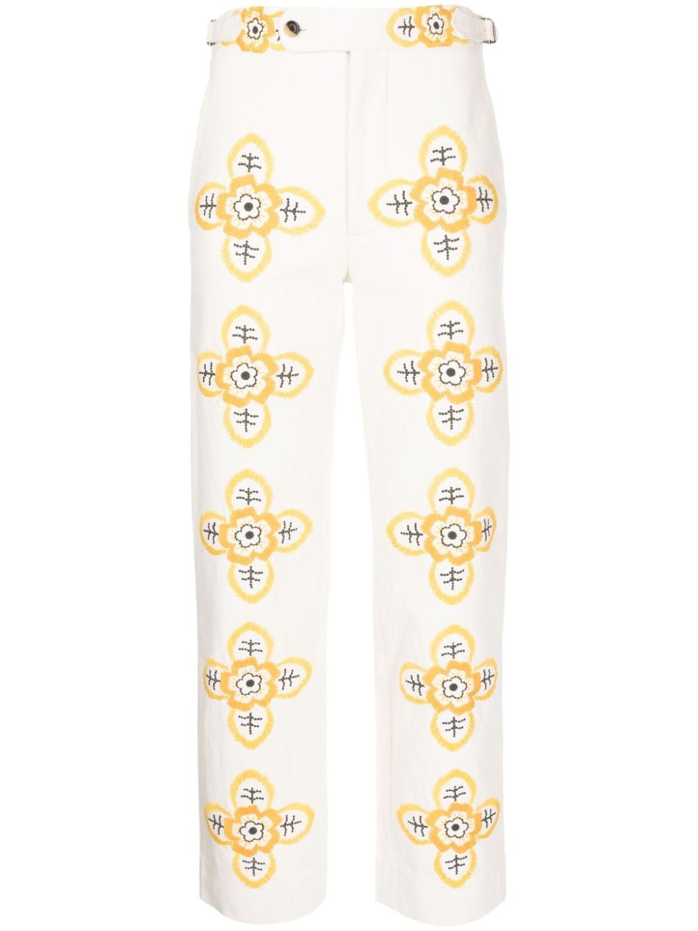 Buttercup embroidered straight-leg trousers - 1
