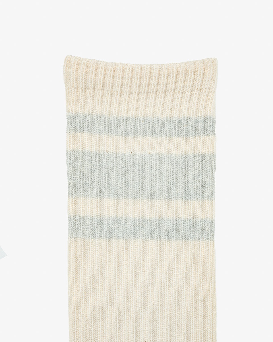DECKA SHOWATABÉ ORGANIC '80S SKATER SOCKS - ECRU X BLUE - 2