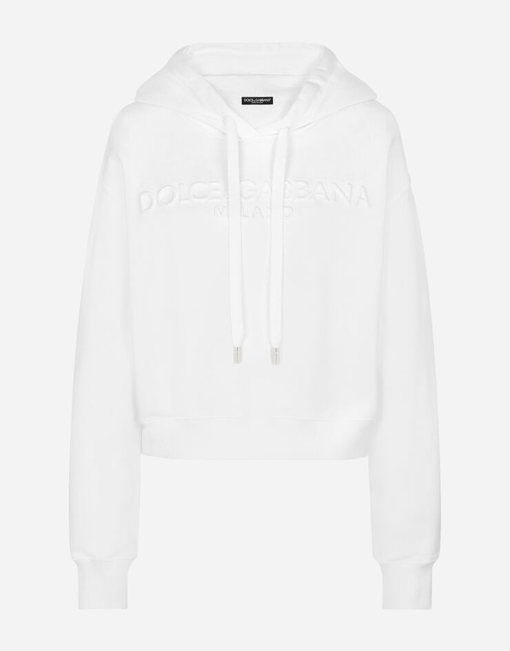 Jersey hoodie with embossed logo - 1