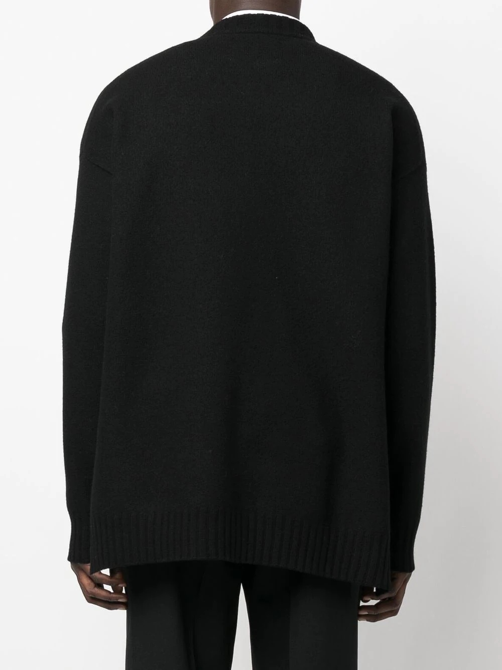 split-hem crew-neck jumper - 4