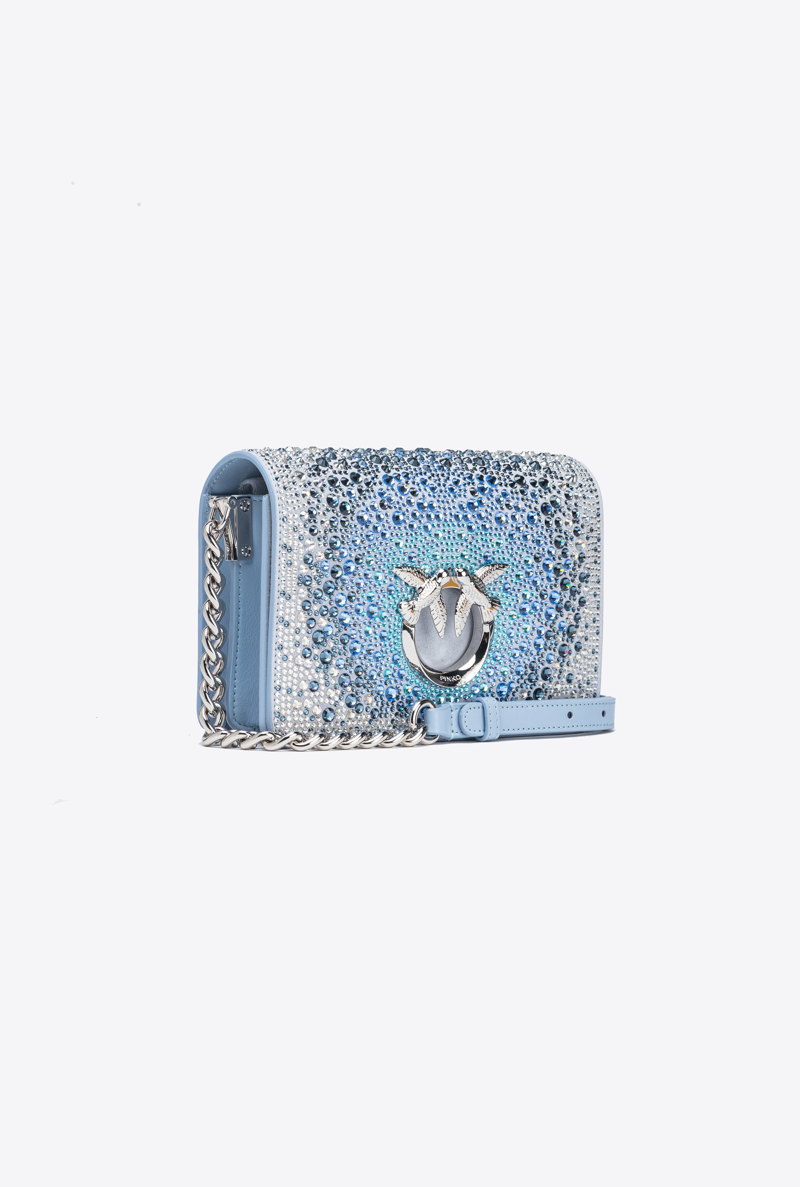 PINKO GALLERIA FULL-RHINESTONE MINI LOVE BAG CLICK - 3