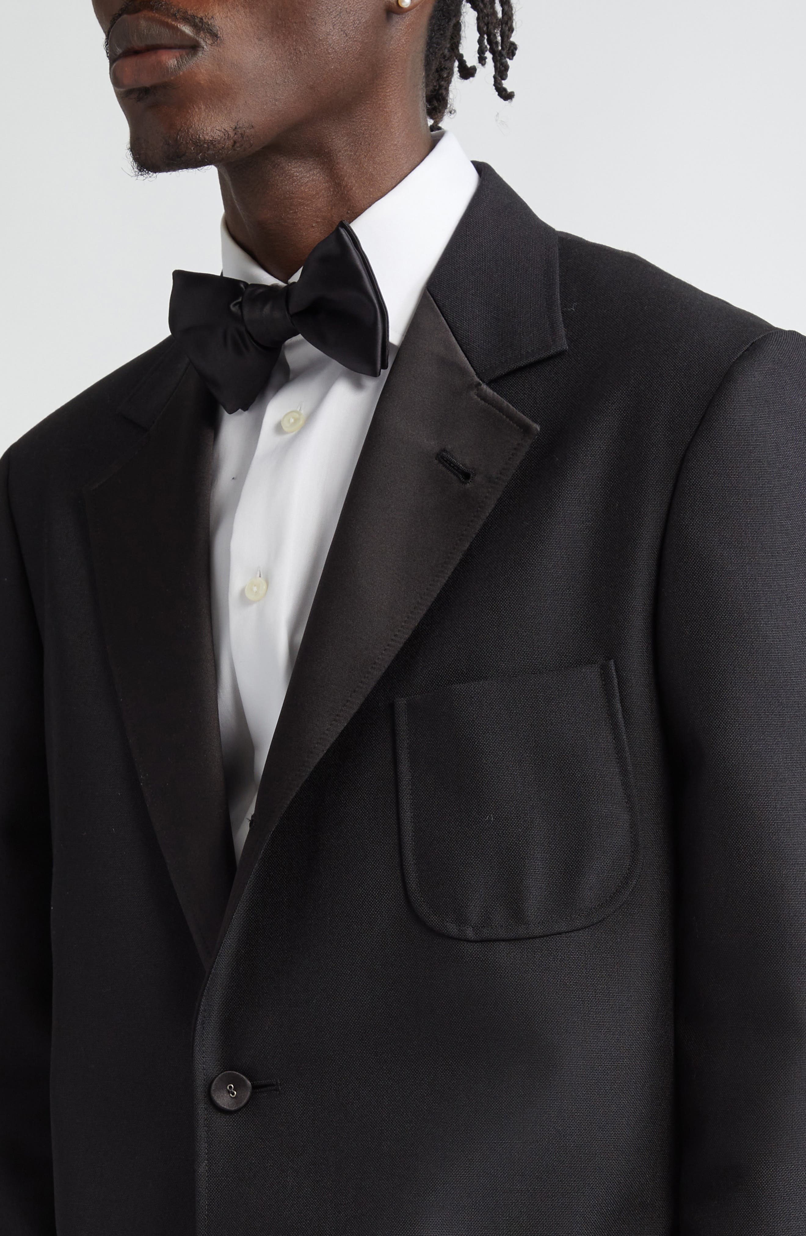 Thom Browne Unstructured Wool & Mohair Tuxedo Jacket in Black at Nordstrom - 5