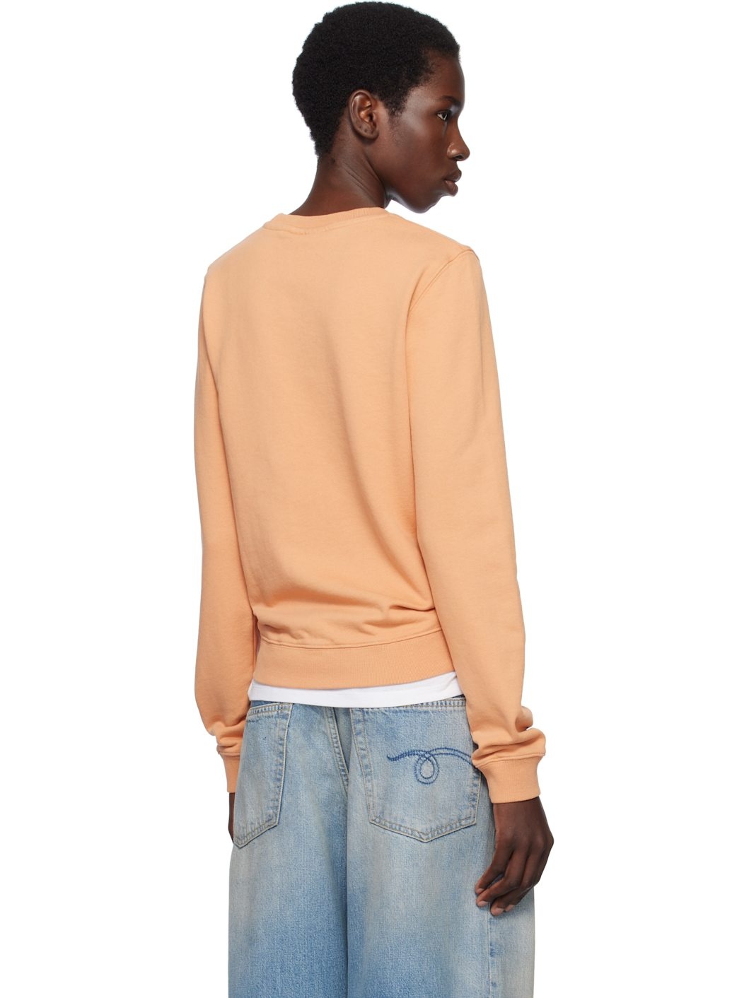 Orange Fox Head Patch Regular Sweatshirt - 3