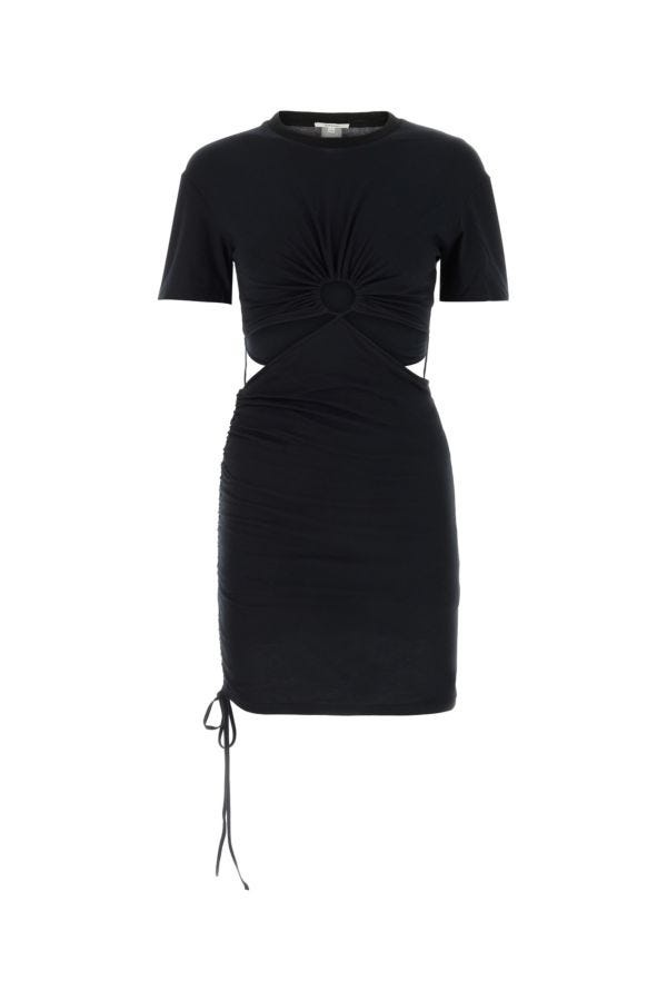 Black cotton mini dress - 1