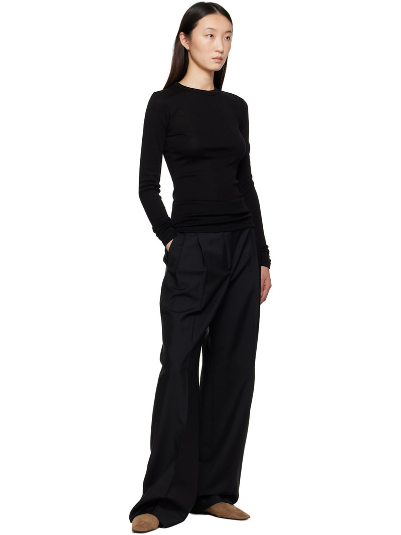 RÓHE Black Fine Merino Longsleeve T-shirt outlook