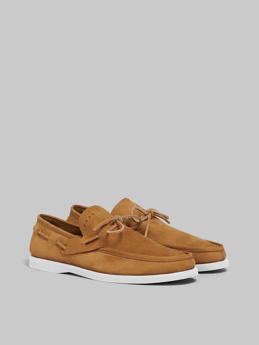 BROWN NUBUCK BOAT LOAFER - 2