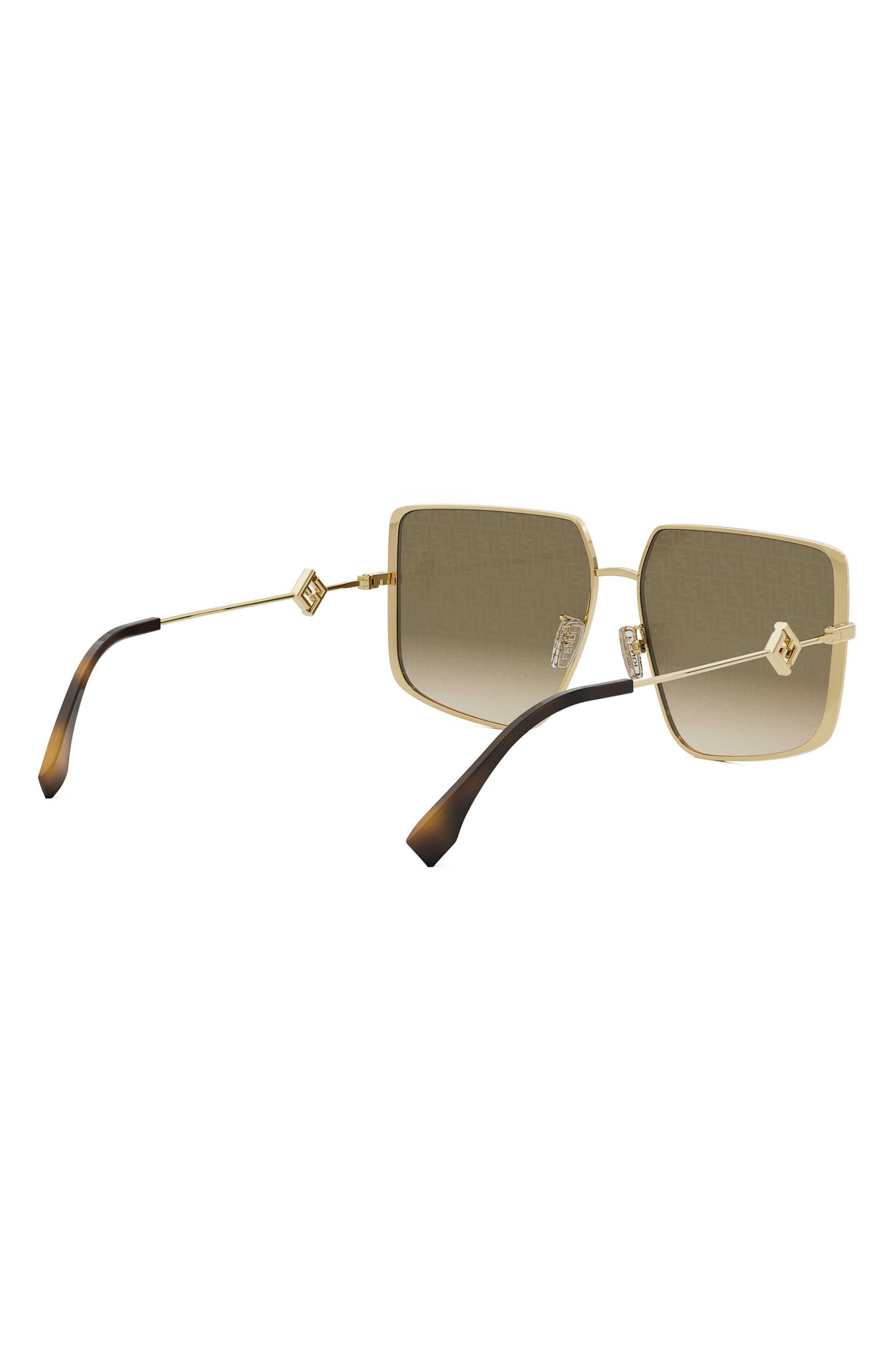 Fendi Diamonds 59mm Gradient Geometric Sunglasses in Shiny Endura Gold /Brown at Nordstrom - 7