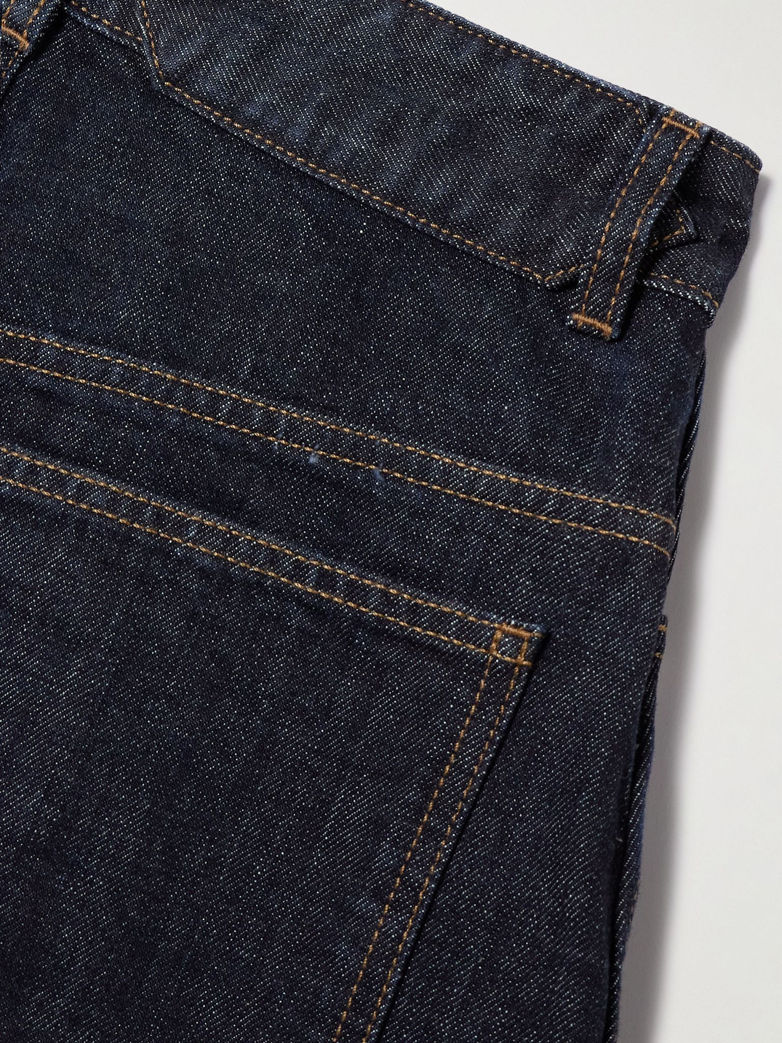 The Ovalo de-Nîmes pleated high-rise barrel-leg jeans Dark denim - 6