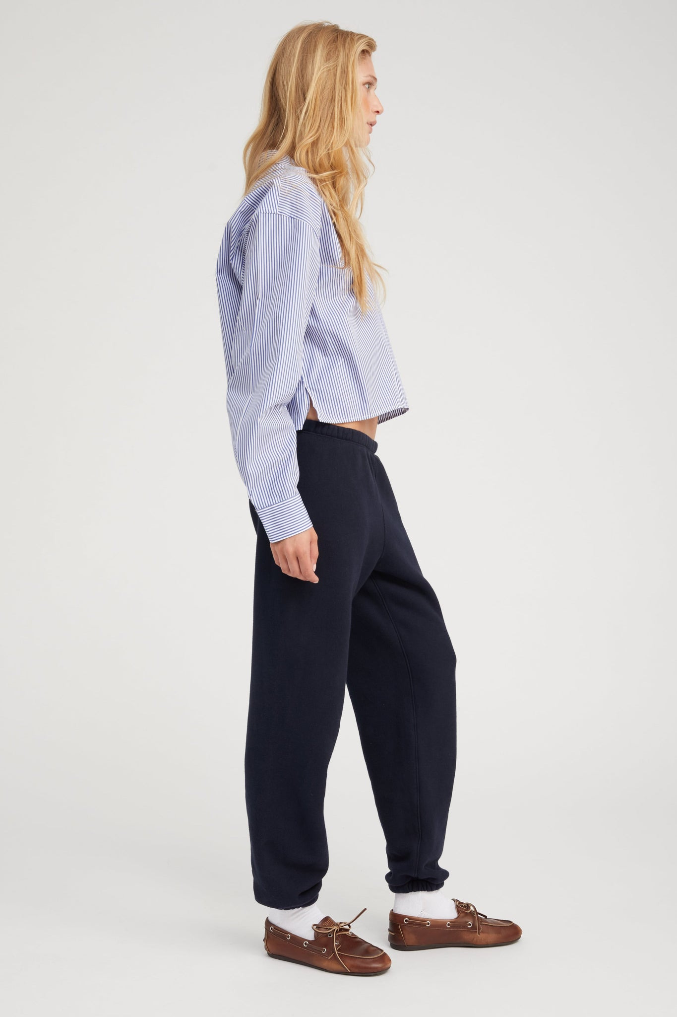 NAVY COTTON MINI LOGO SWEATPANTS - 3