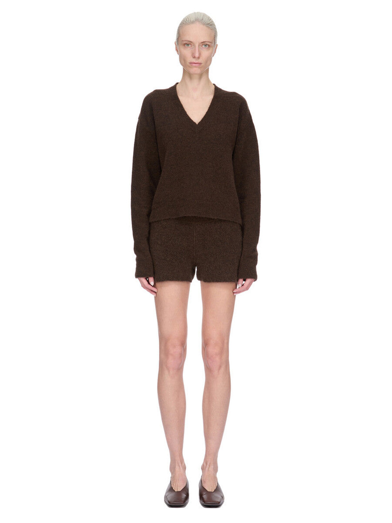 Rick Owens Brown Concordians Tommy V-Neck Sweater outlook