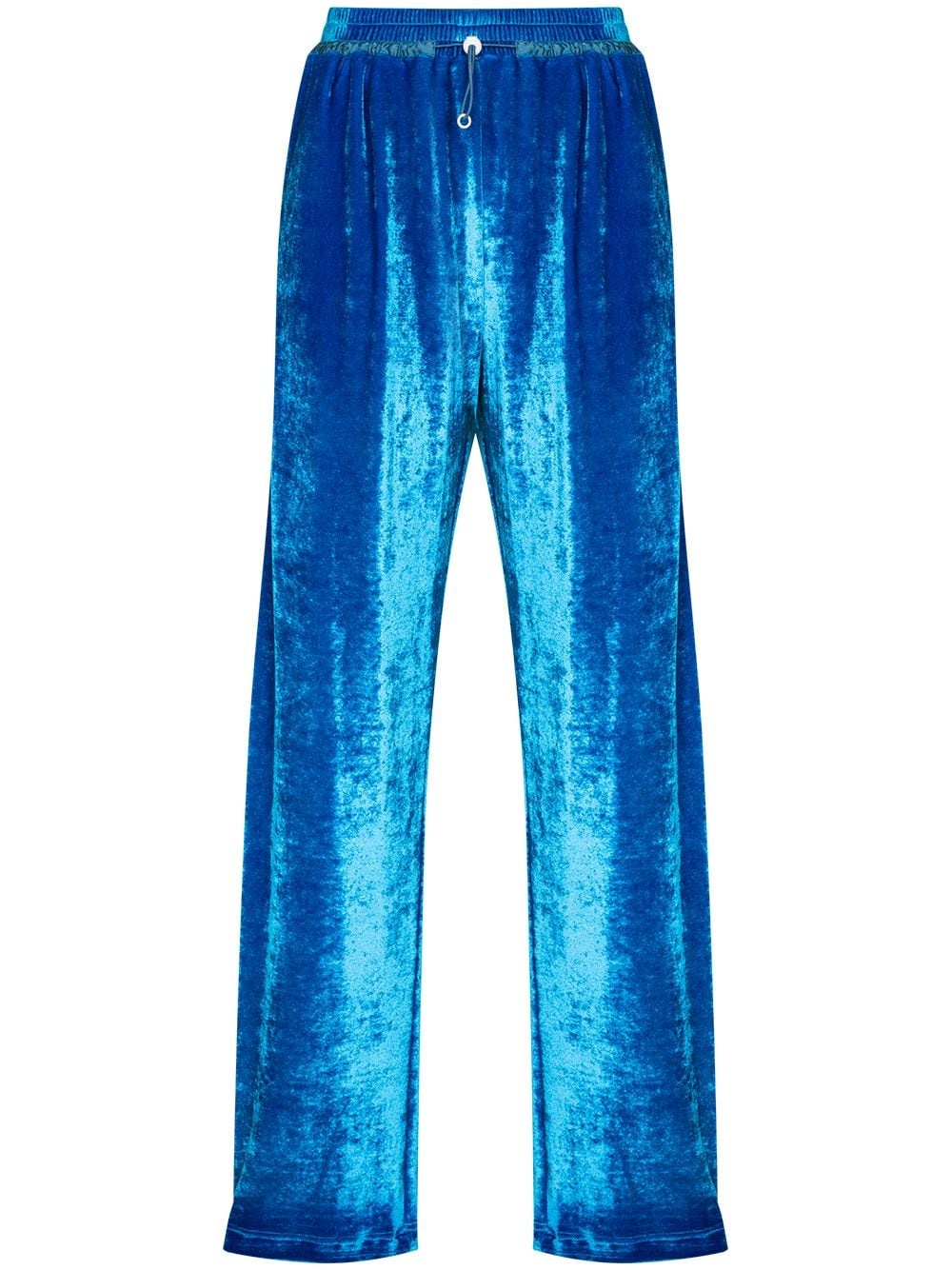 high-waist velour track pants - 1