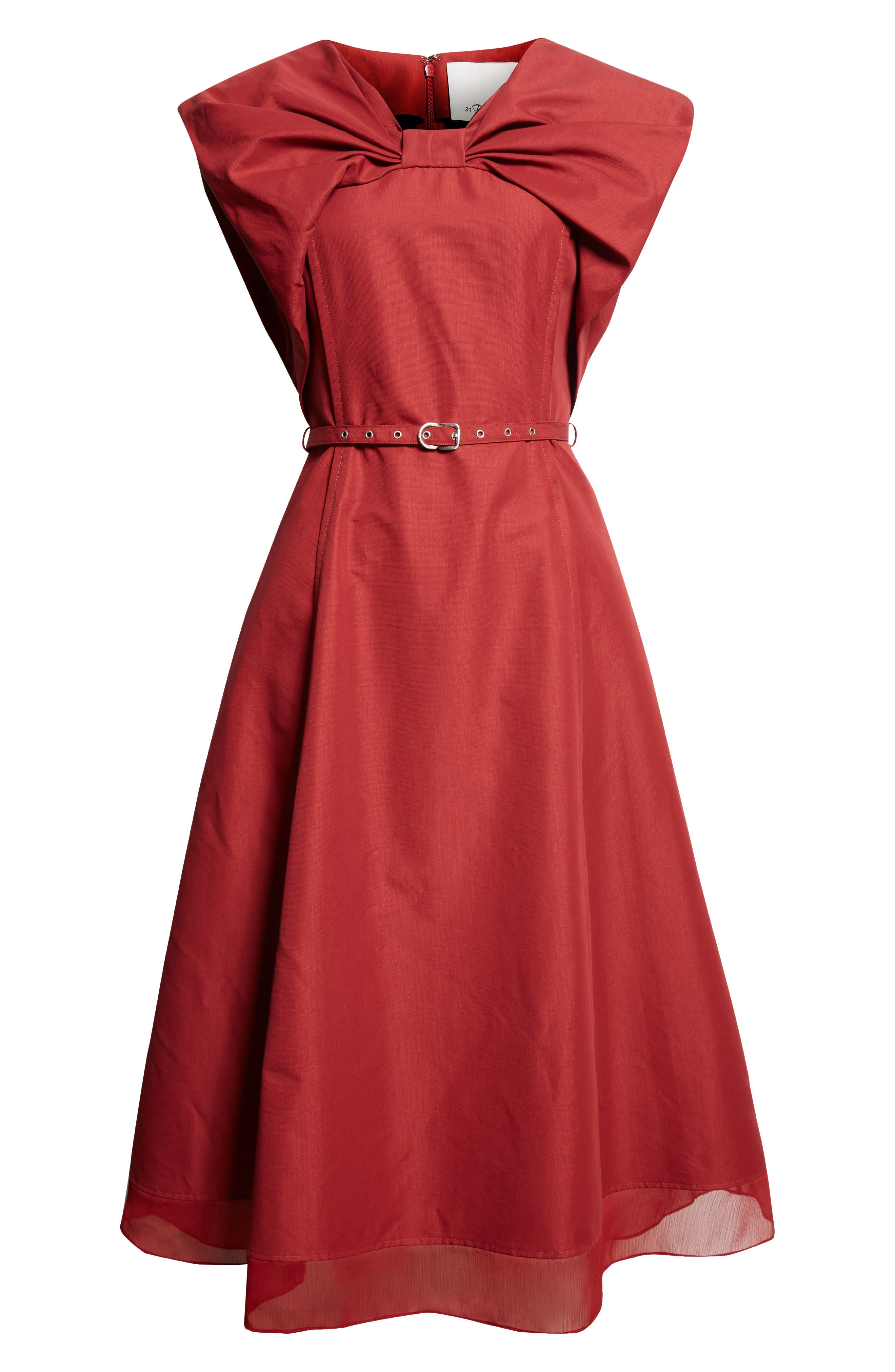 3.1 Phillip Lim Bow Belted Midi Dress in Crimson at Nordstrom - 5