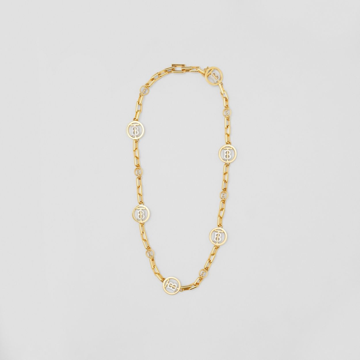 Gold and Palladium-plated Monogram Motif Necklace - 1