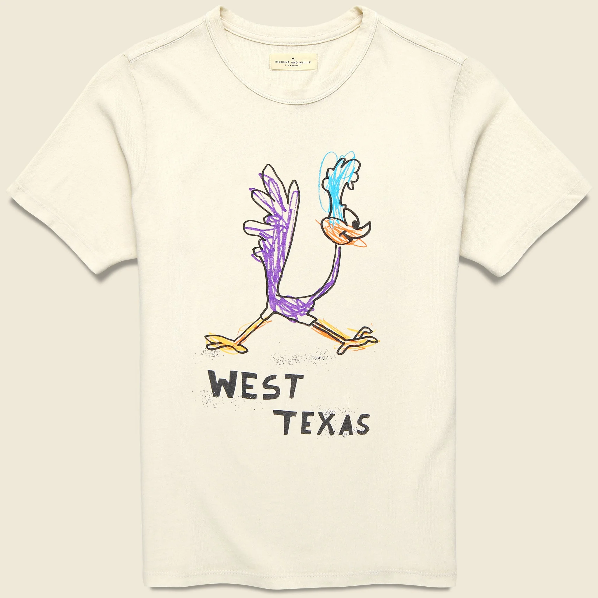 West Texas Roadrunner Tee - Vintage White - 1