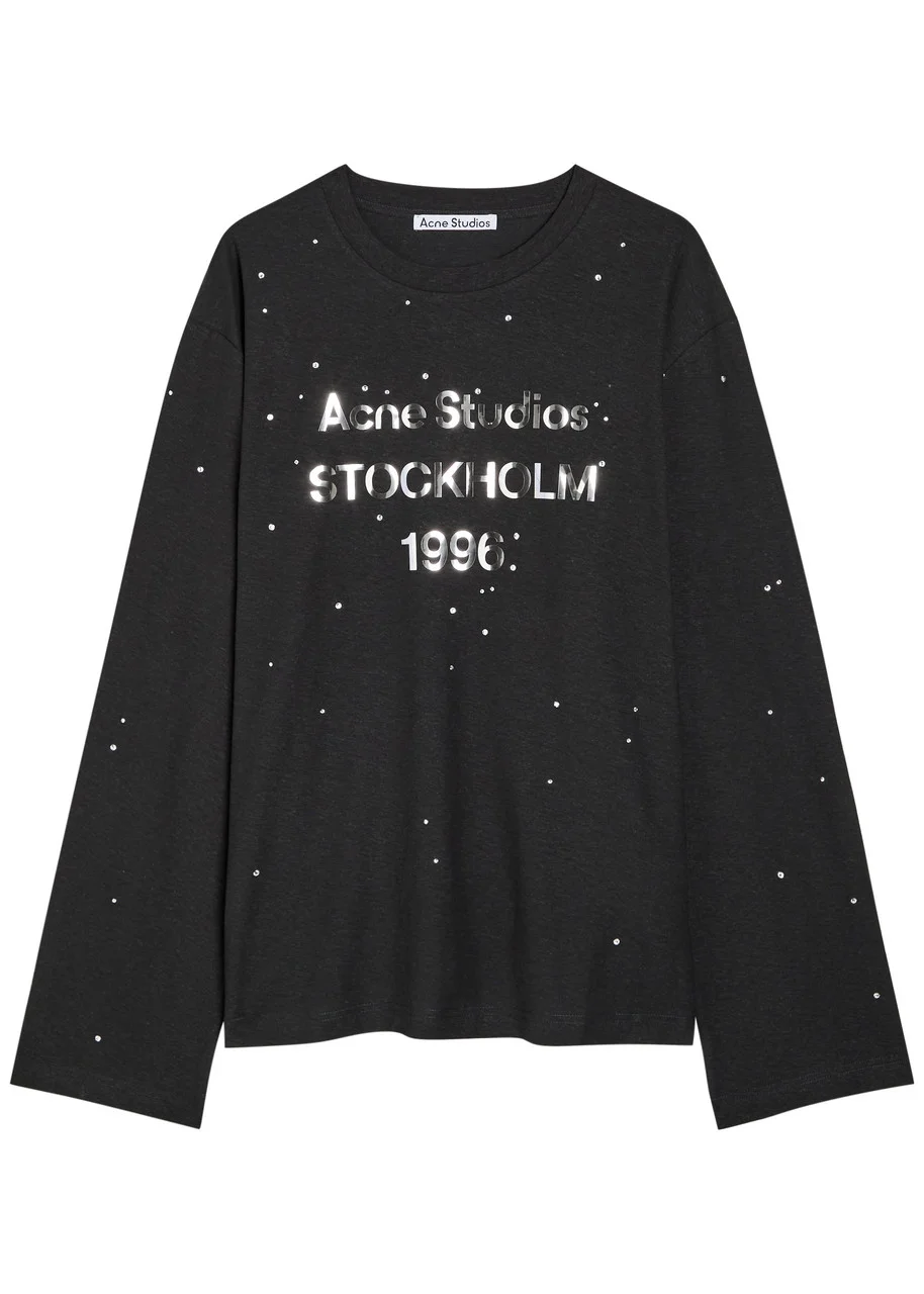 Acne Studios Crystal-embellished Cotton-blend top - 1