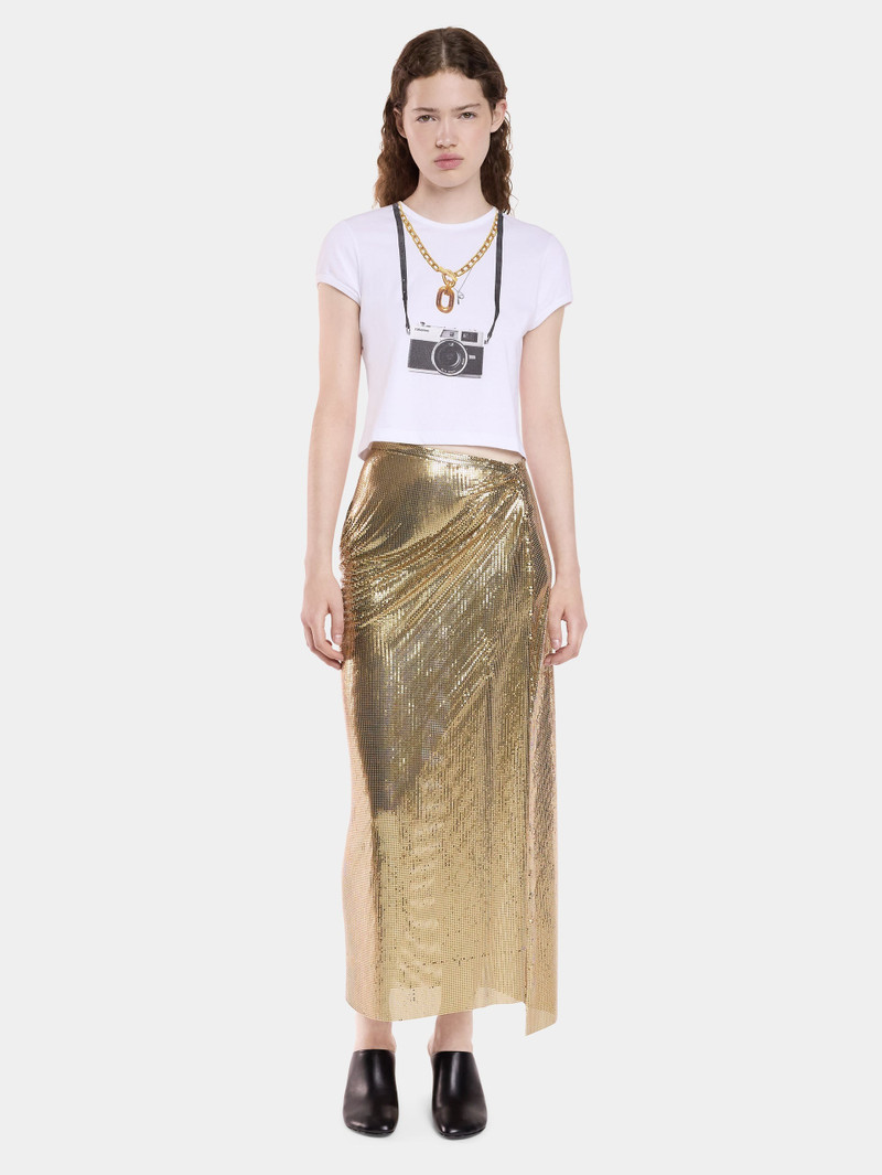 rabanne LONG GATHERED SKIRT IN MESH outlook