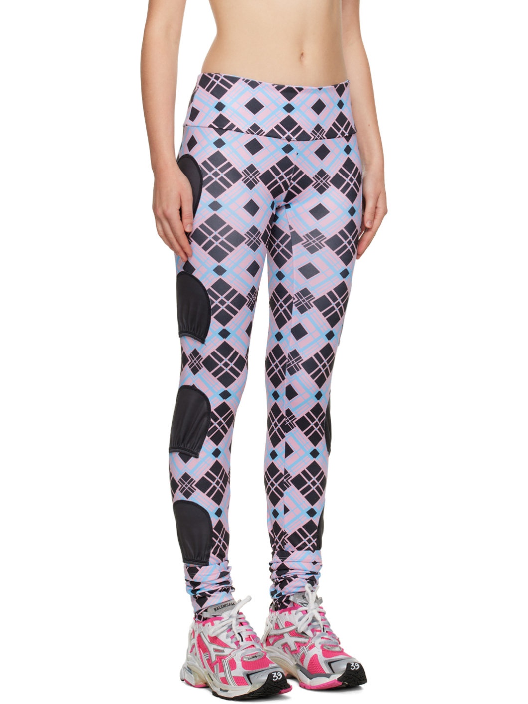 SSENSE Exclusive Black & Pink 'Tennis Ball' Leggings - 2