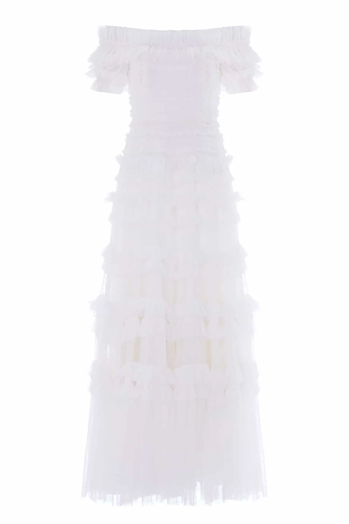Lisette Ruffle Off-Shoulder Gown - 1