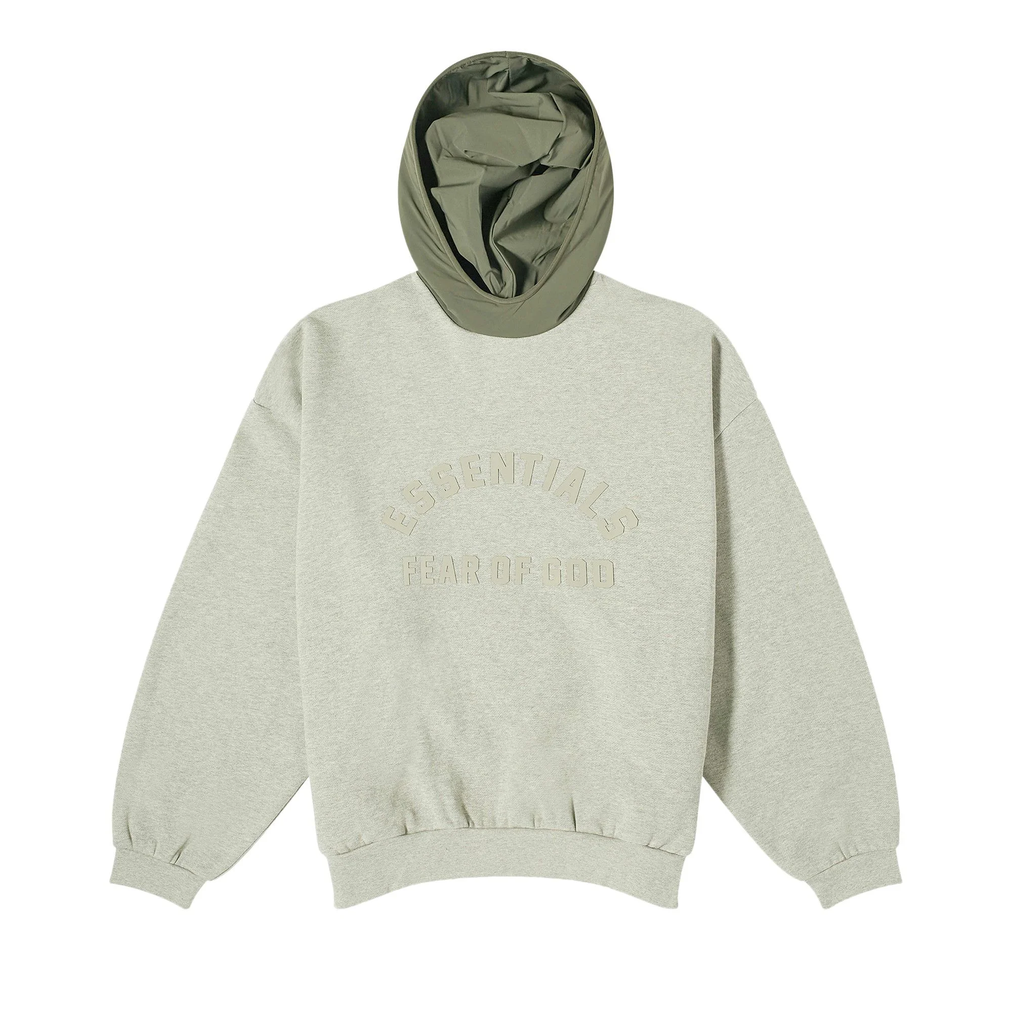 Fear of God Essentials Nylon Fleece Hoodie 'Dark Heather Oatmeal/Ink' - 1