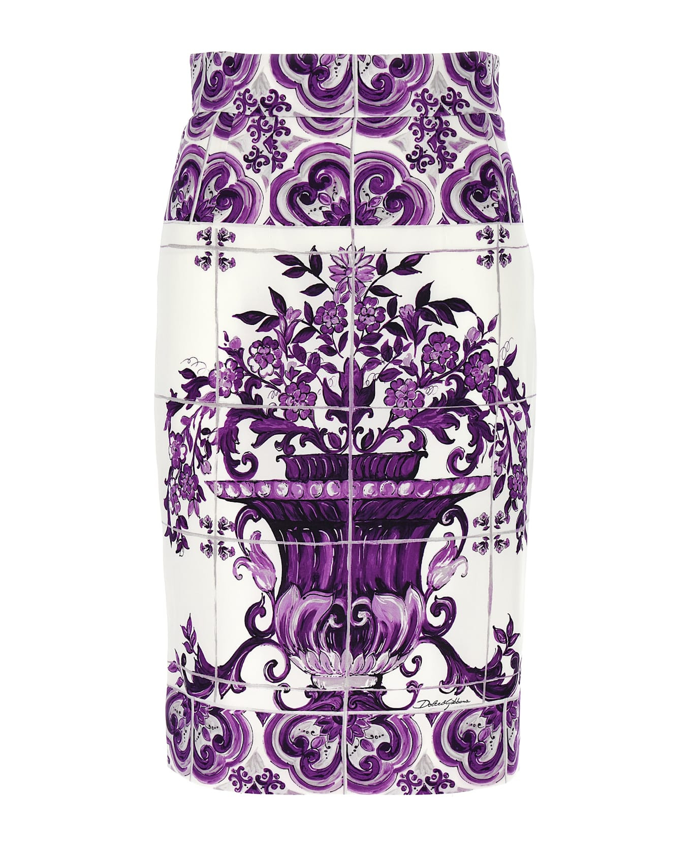 'maiolica' Print Silk Skirt - 1