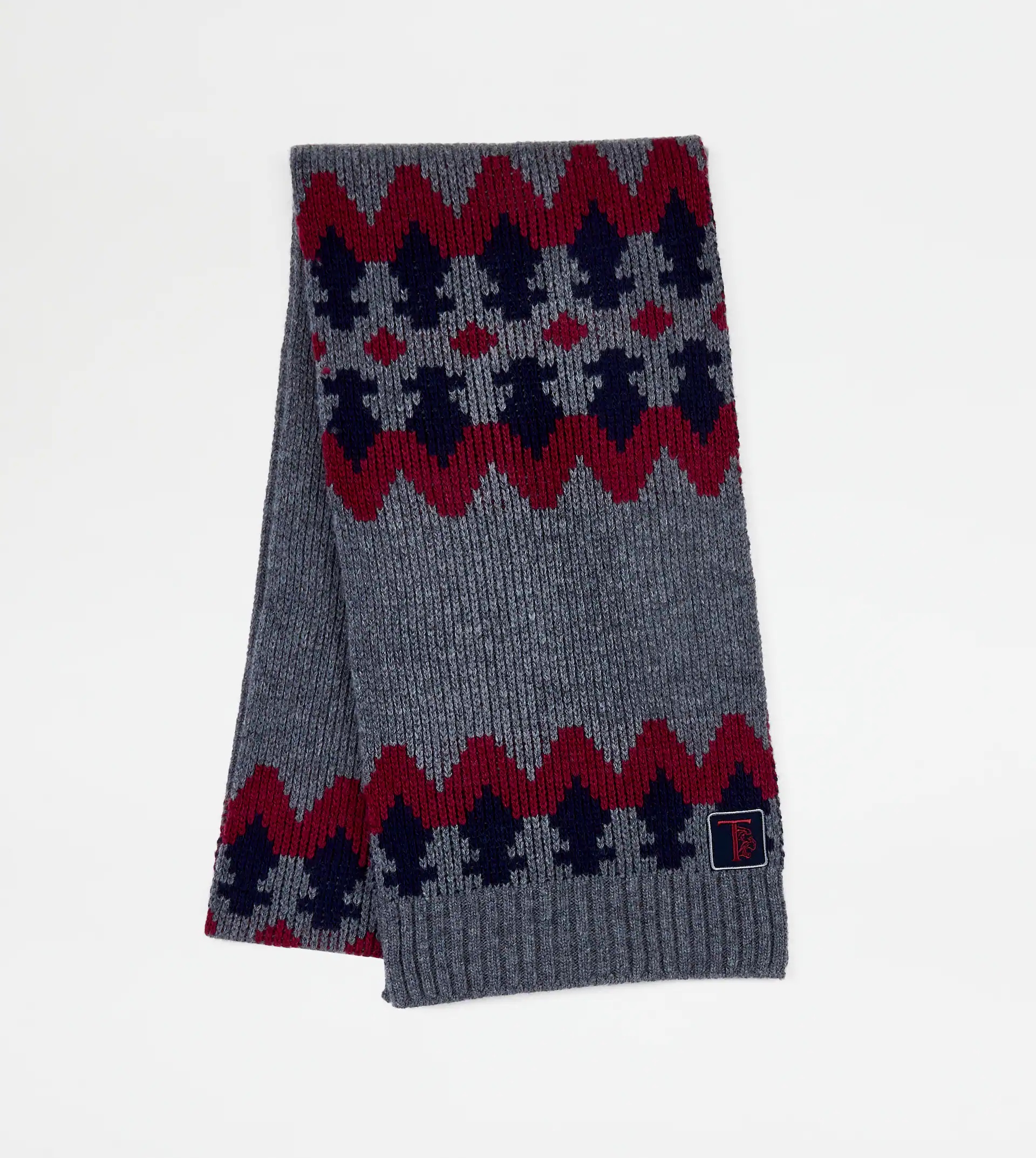 SCARF - GREY, BLUE, RED - 1