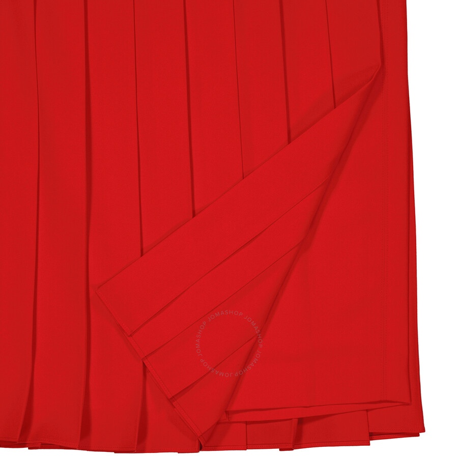 Burberry Ladies Cady Pleated Skirt In Bright Red - 6