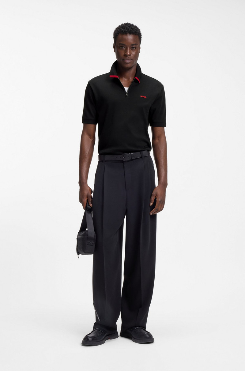 HUGO CONTRAST-LOGO POLO SHIRT IN COTTON PIQUÉ outlook