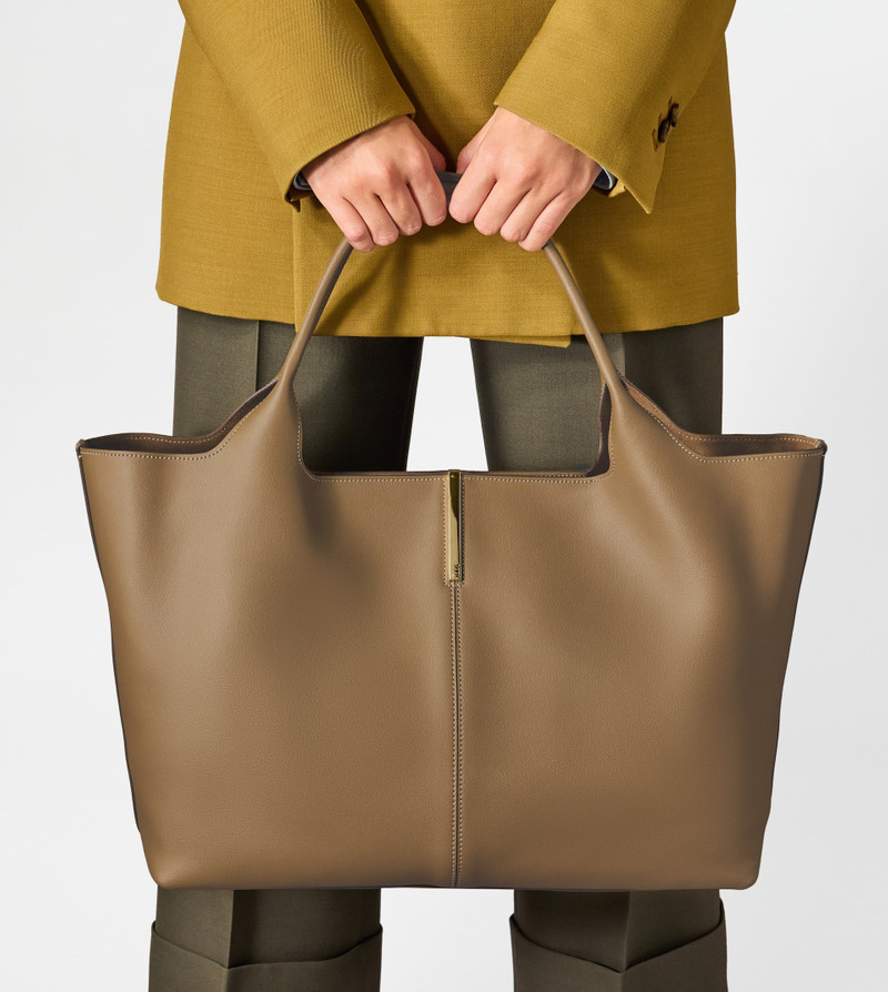 Tod's SHOPPING BAG IN LEATHER MEDIUM - BROWN outlook