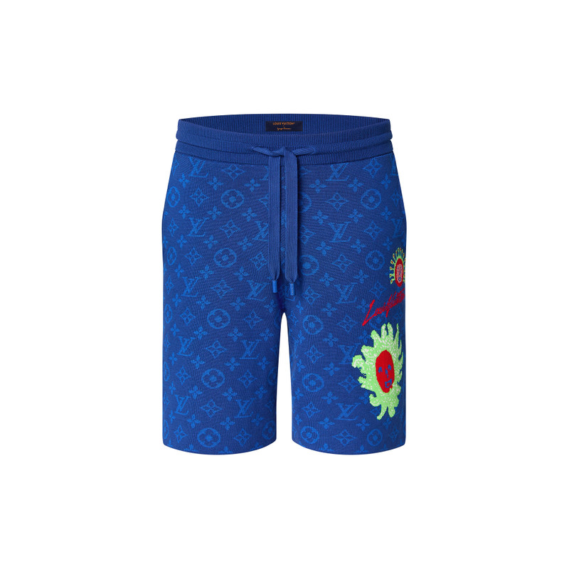 LV x YK Monogram Faces Knitted Shorts 1