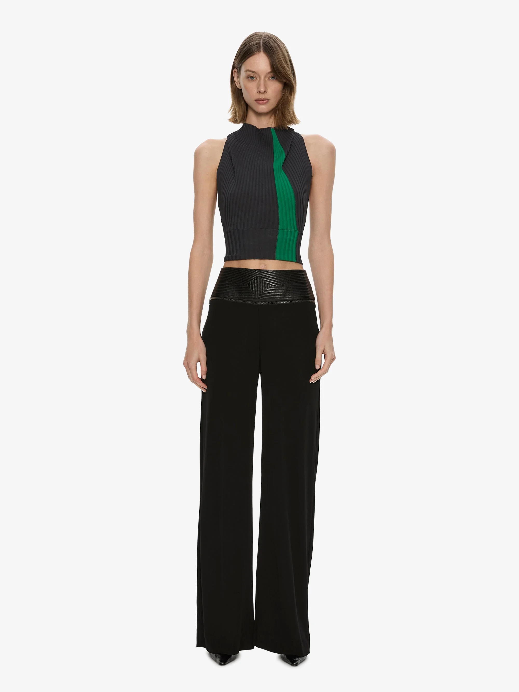 Auto Upholstered Leather Trouser - 1