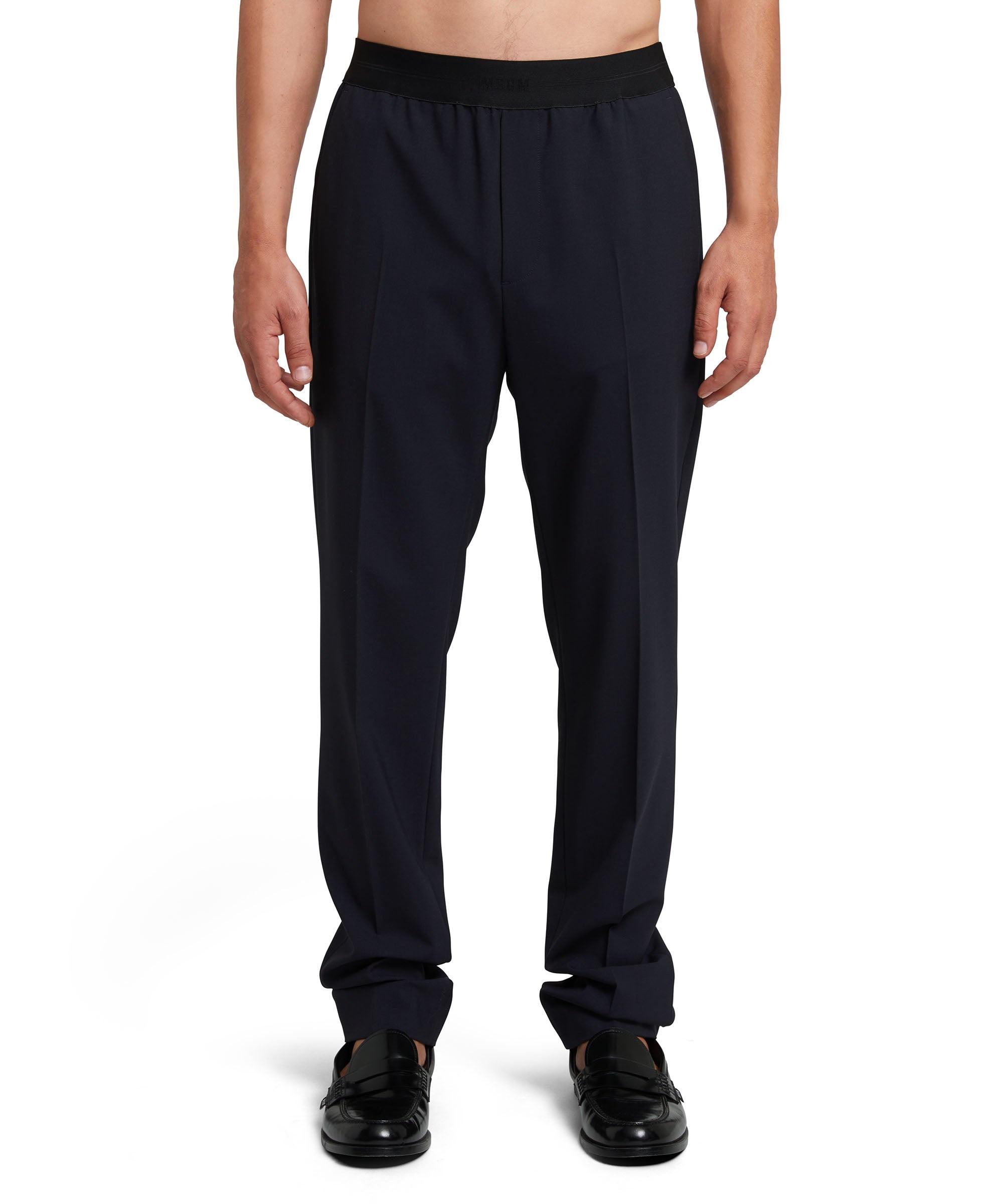 Fresh wool pants with logoed elastic waistband - 2